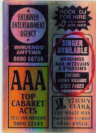 Robbie Williams 2001 laminate